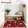 thumbnail image 3 of ODIKA 6'x9' Machine Washable Non-Slip Area Rug, Jolly Caribou Gingham Cottage Mountain Celebration High Traffic Rug with Pad, Red, 623095, 3 of 8
