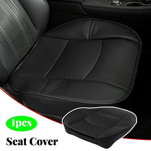 XUKEY Front Car Seat Cover Cushion PU Leather Chair Protector Universal Anti-slip Pad Soft  Black