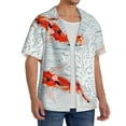 thumbnail image 4 of Gaeub Koi Fish Corals,Spring Summer Men's Lapel Short Sleeve Shirt, Relaxed Fit Shirt, Soft and Breathable for Outdoors Party Travel - XX-Large, 4 of 7