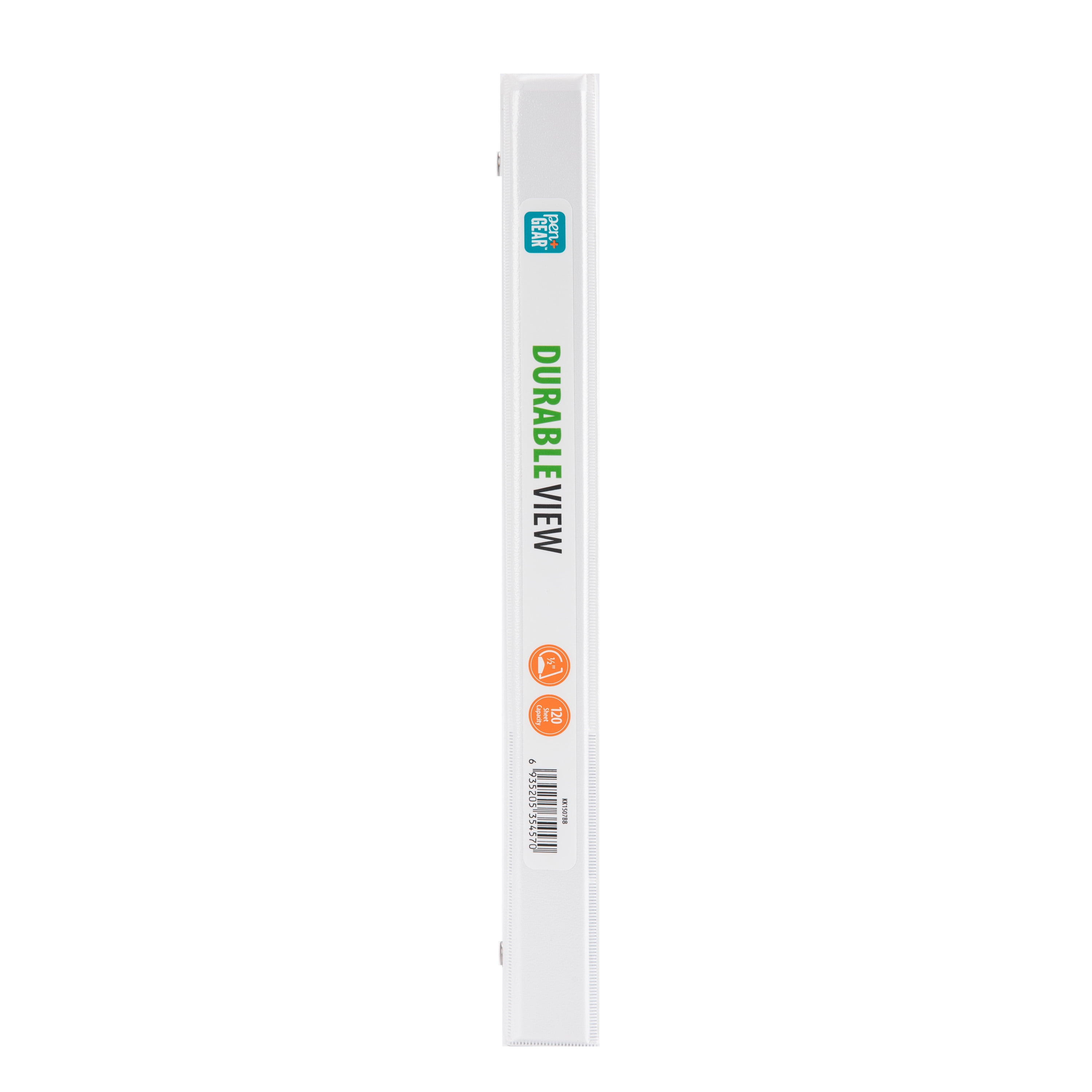 Pen+Gear Durable View 1/2 in D-Ring Binder, White