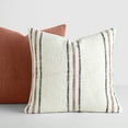 thumbnail image 2 of Noble Linens 2-Pack Decor Throw Pillows Terracotta Yarn-Dyed Framed Stripe and Solid, 2 of 4