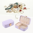 thumbnail image 2 of Unique Bargains Mini PU Leather Jewelry Box Jewelry Organizer Case Purple, 2 of 7