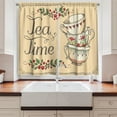 thumbnail image 2 of Ambesonne Tea Kitchen Curtains, Flowers and Berries with Swirls, 55"x39", Vermilion Champagne, 2 of 3