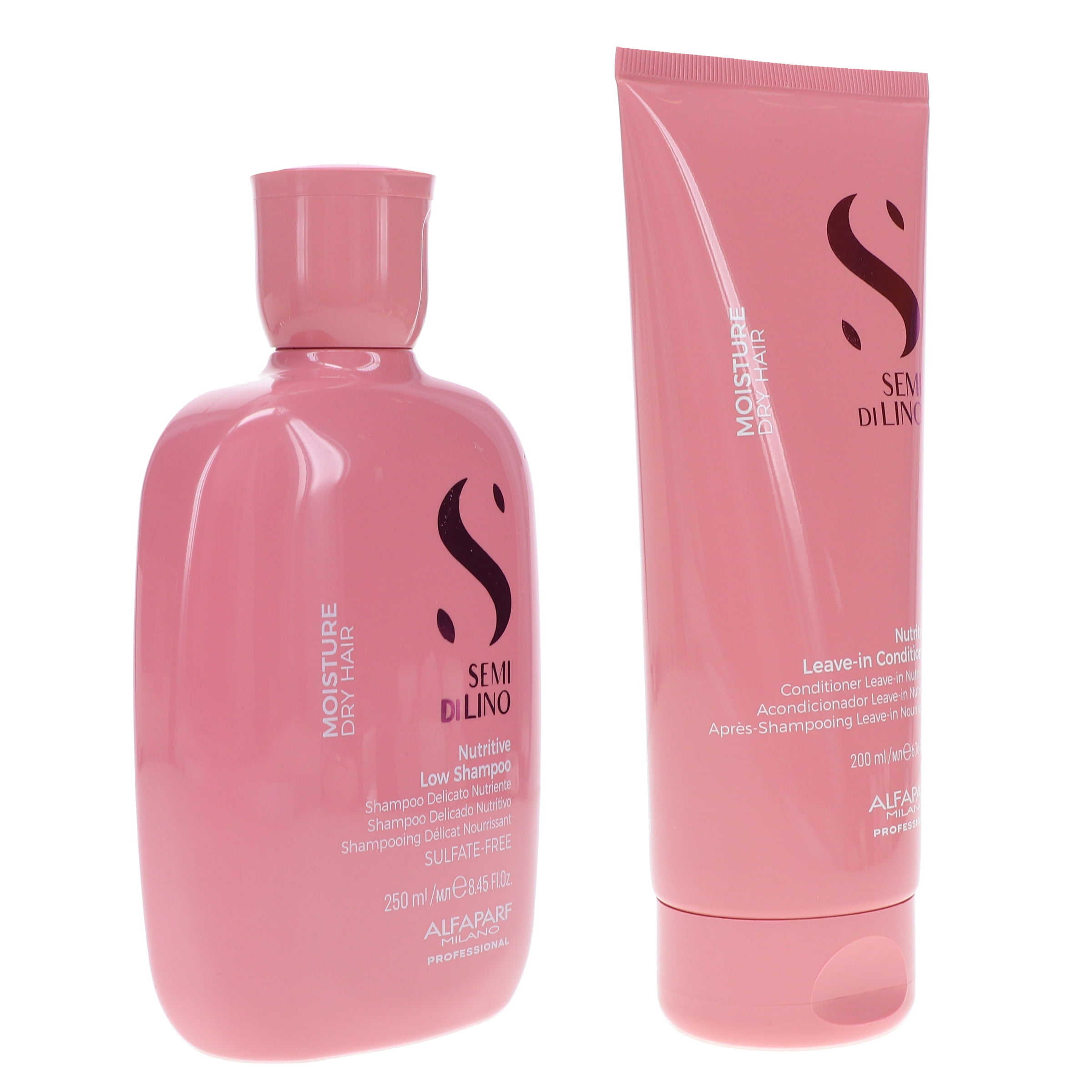 Alfaparf Milano Semi Di Lino Moisture Nutritive Low Shampoo 8.45 oz & Leave-in Conditioner 6.76 oz Combo Pack
