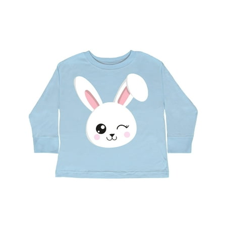 

Inktastic Cute Bunny Bunny Head White Bunny Winking Bunny Gift Toddler Boy or Toddler Girl Long Sleeve T-Shirt