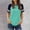 Mint Green, variant on Pull-on Womens Summer Tops Crew Neck Short Sleeve Pink Minimalist T-Shirts Modern Patchwork Retro Vintage Tops Hot Pink,S