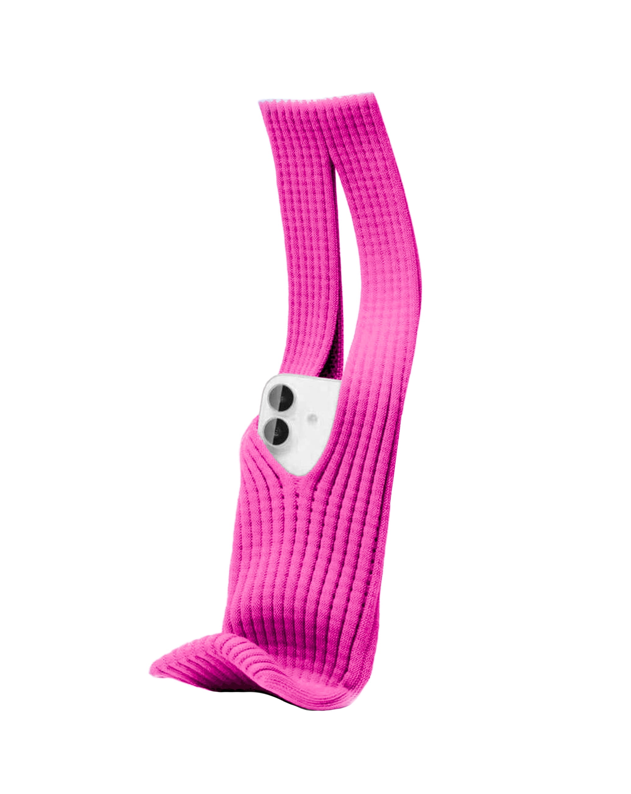 Short Minimalist Knit Phone Sleeve - Pink