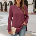 thumbnail image 1 of IMENGL Autumn winter loose round neck sweater, Red XL, Size M-2XL, 1 of 5
