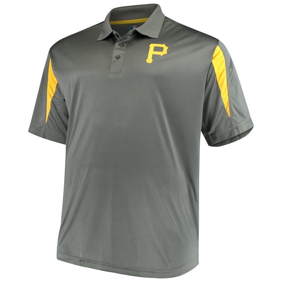 Men's Majestic Charcoal/Gold Pittsburgh Pirates Contract Polo