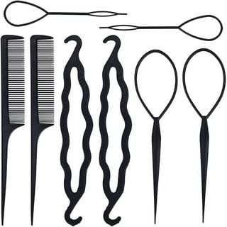 Parting Comb Braiding Comb - Hair Pull Through Tool Set 8 PCS Pony Tail Hair  Tool Hair Tools for Styling Topsy Tail Hair Tool Hair Styling Tools Hair  Loop Styling Tool Hair