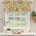 thumbnail image 2 of Gray Green Boho Floral Curtain Valances for Windows, Kitchen Valance Window Treatments Panel 2 Pack, Vintage Abstract Art Ethnic Flowers Rod Pocket Short Curtains for Bathroom Bedroom 54 x 18 Inch, 2 of 8