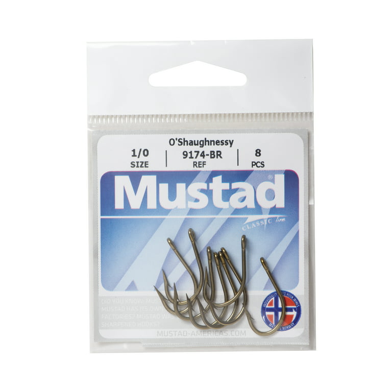 Mustad O'Shaughnessy Hook (Bronze) - Size: 2/0 8pc