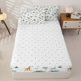 thumbnail image 4 of Homewish Cartoon Animal Zipper Twin Comforter Sets with Fitted Sheet and 2 Pillowcases for Boys, Lion Zebra Zipper Bedding Set, Reversible, 4pcs, 4 of 6