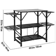 VEVOR Camping Kitchen Table Folding Portable Cook Station 5 Tables & 2 Shelves