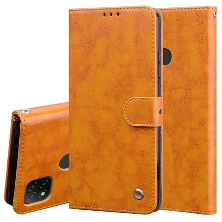 For Xiaomi Redmi 9C Business Style Oil Wax Texture Horizontal Flip Leather Case, with Holder & &
