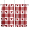 thumbnail image 5 of Red Heart Plaid Love Curtains Home Decor Living Room Kitchen Balcony Room Window Curtain Bedroom Patio Decoration, 5 of 7