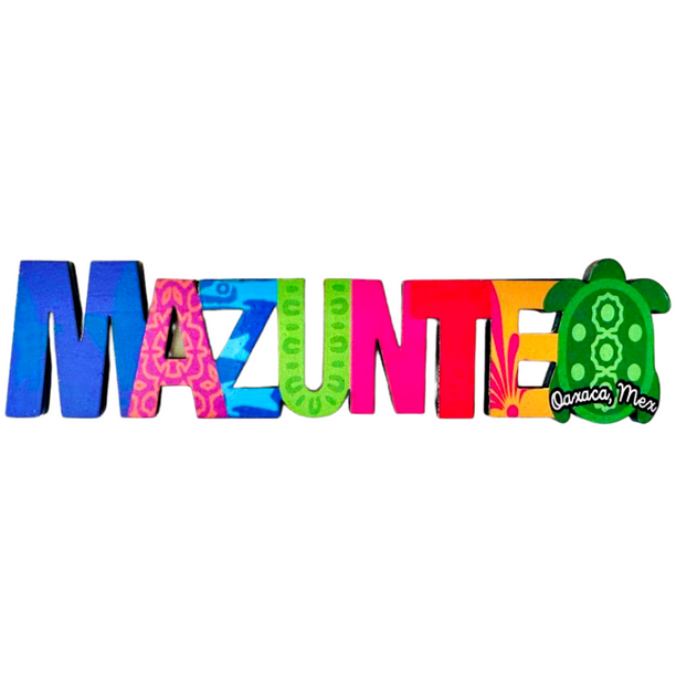 Mazunte Mexico Imanes Para Refrigerador Souvenirs Recuerdo Turistico Pueblitos Magicos Playas MDF 3 mm Mexicanitas Iman para Refrigerador