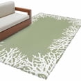 thumbnail image 2 of 3'x5' Area Rugs, Coastal Coral Indoor Outdoor Area Rug for Living Room Bedroom, Sage Green Ocean Marine Nautical Beach Washable Bathroom Rugs Kitchen Floor Carpet Mats Home Decor Aesthetic, 2 of 8