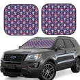 thumbnail image 2 of Picia leaf flower Skull colorful 2 Piece Car Windshield Sun Shade Foldable | Foldable Sun Shield for Front Window Blocks UV Rays and Keeps Your Vehicle Cool-Small, 2 of 7
