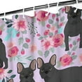 thumbnail image 3 of French Bulldog and Flower Shower Curtain 36"x72" ,Bathroom Decorative Shower Curtains Set with 12 Hooks,Modern Waterproof Washable Shower Curtain, 3 of 6