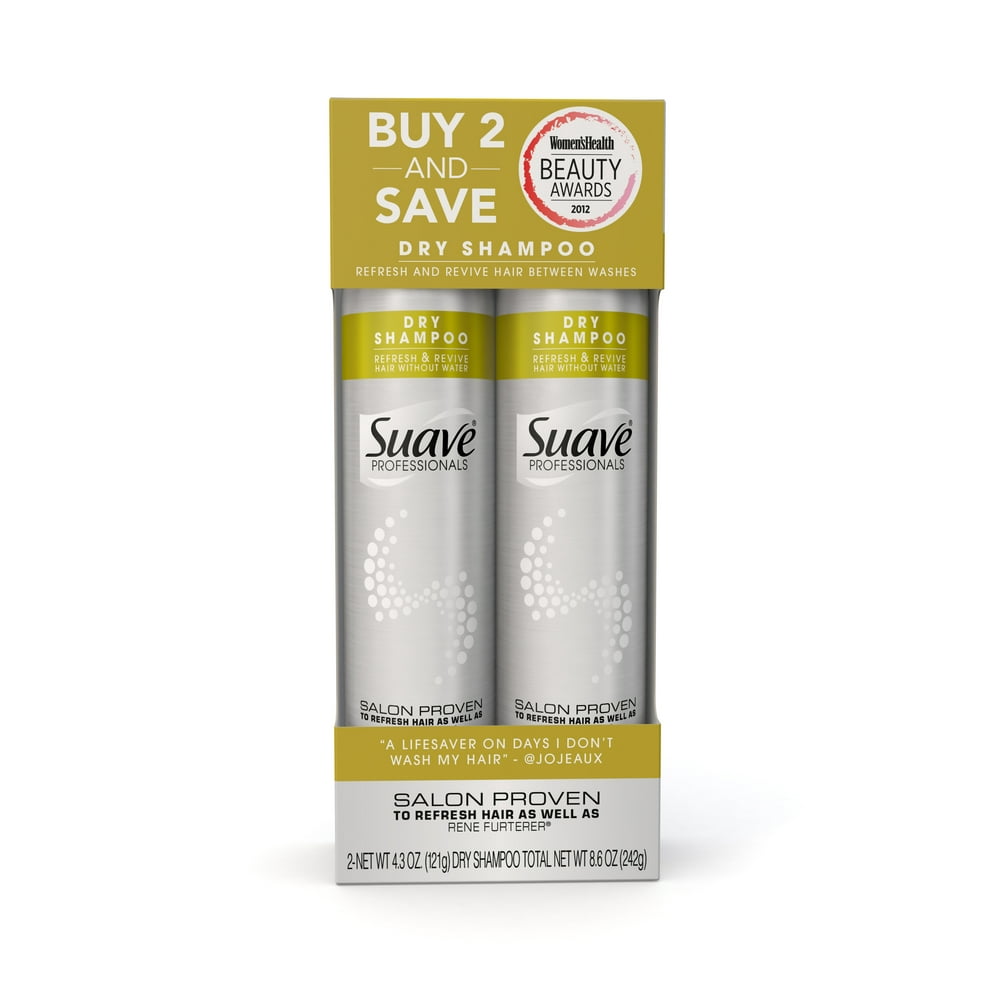 Suave Professionals Dry Shampoo Refresh and Revive 4.3 oz, Twin Pack
