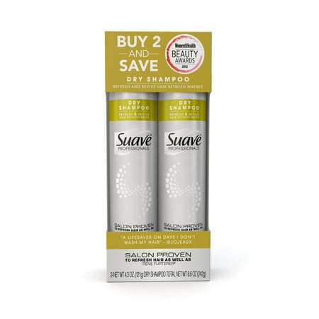 Suave Professionals Dry Shampoo Refresh and Revive 4.3 oz, Twin (Best Rated Dry Shampoo)