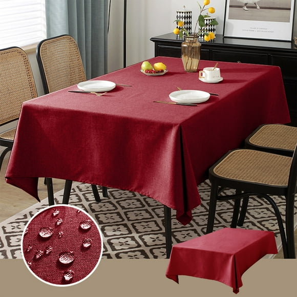 Nilvkv Scandinavian Table Cover Napkin Waterproof Oilproof Tablecloth Table Mat Solid Color Imitation Linen Tablecloths Home Decor