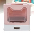 thumbnail image 4 of Cat Litter Box with Scoop, Removal Enclosed Cat Litter Box with Tainless Steel Drawer Style Design, Front Entry Top Exit Cat Litter Box, Foldable Cat Toilet, 4 of 7