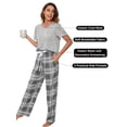 thumbnail image 2 of Hanerdun Women's Plaid Pajamas Lounge Set with Pockets Pjs 2 Piece Sleepwear Nighwear Gray L, 2 of 5