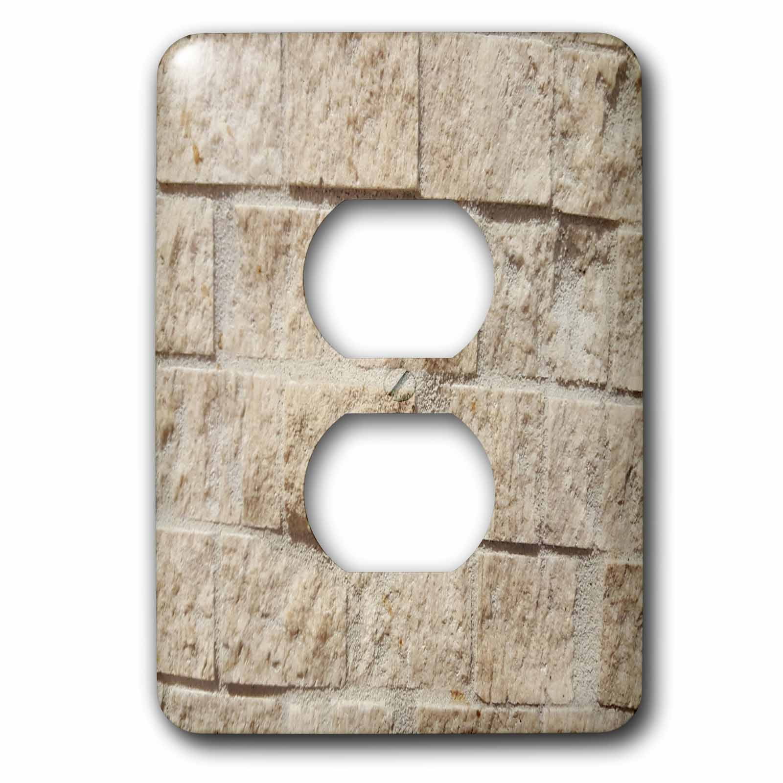 3dRose Tan Brick Wall Stone 2 Plug Outlet Cover (lsp_285266_6