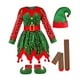 thumbnail image 1 of Vestido de de Navidad para Niñas con Disfraz Navideño Conjunto de Ropa de Fiesta Medias a Rayas y Gorro Material Poliéster Adecuado para 915 cm, 1 of 6