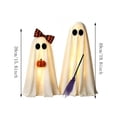 thumbnail image 7 of MYUNNIL 2Pcs Halloween Lighted Standing Ghost Decoration, Cute Light up Warm LED Fabric Ghost Ornament with Pumpkin & Broom, Reusable Freestanding Seasonal Decor for Porch Indoor Party, 16 & 20", 7 of 7