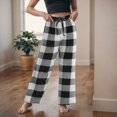 thumbnail image 6 of 11-12T Kids Fleece Pajamas Pants for Boys Girls Plaid Pants Big Boys Fleece Joggers With Pockets Elastic Waist Plaid Pants For Christmas Size 7-18 Up to XXXL,Black, 6 of 9