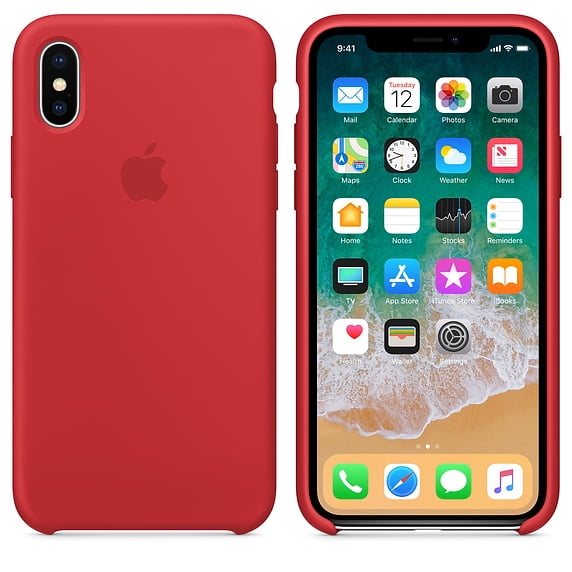 Funda iPhone X Apple Siliconee Rojo Silicone