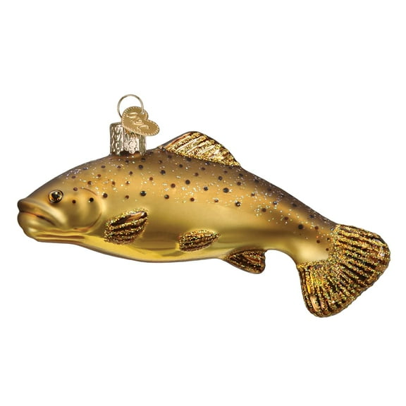 Old World Christmas Brown Trout Glass Blown Ornament for Christmas Tree