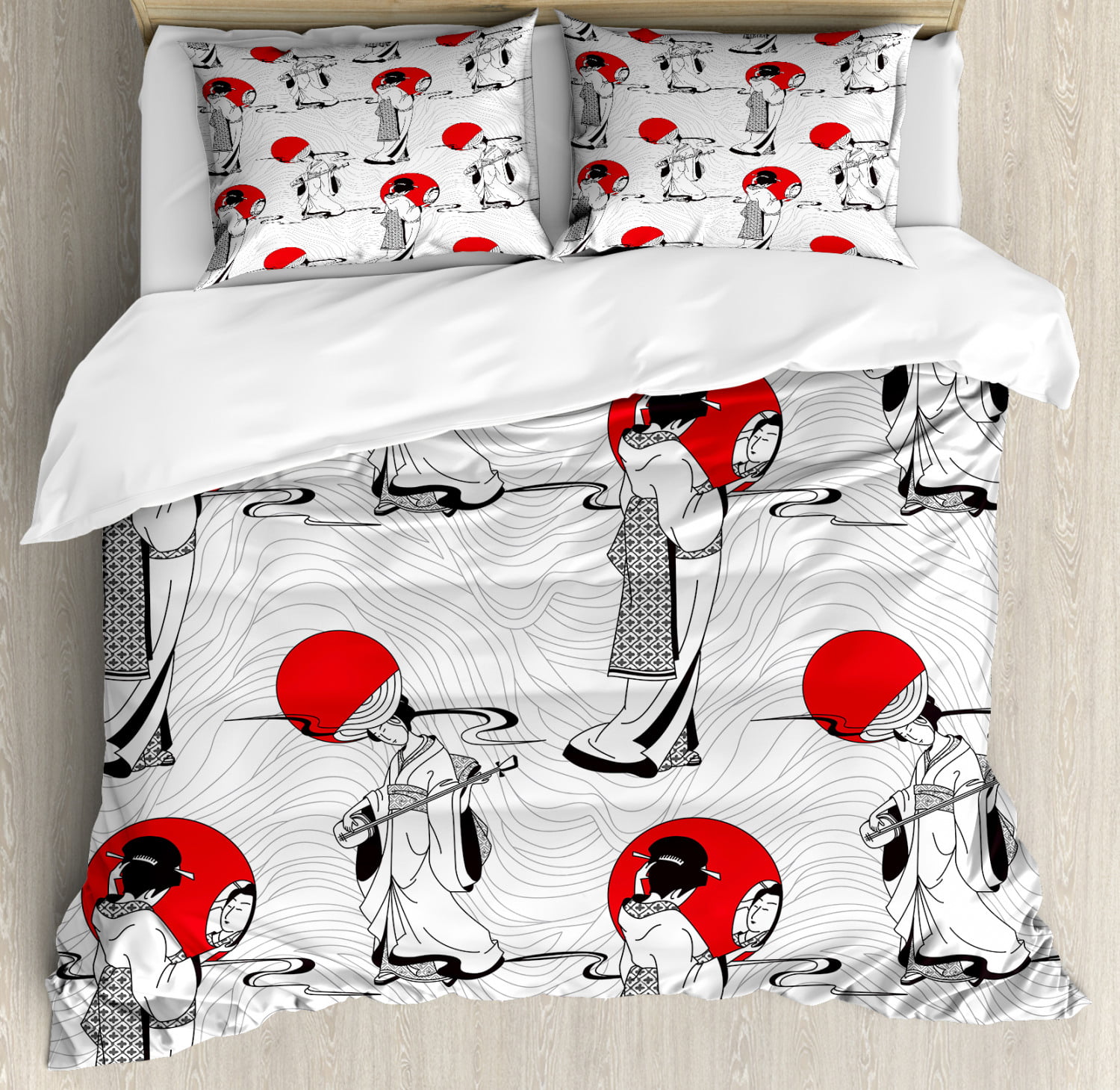 Asian Duvet Cover Set King Size, Red And Black Duvet Covers King Size