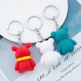 thumbnail image 2 of Minnieouse Llavero Oso Bufanda Plástico Portátil Broche de metal Llaves Anillo Titular Accesorio Monedero Teléfono móvil Cumpleaños Hombres Mujeres Accesorios de disfraces Blanco Minnieouse AP016846-03, 2 of 6
