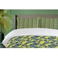 thumbnail image 4 of Ambesonne Botanical Duvet Cover Set, Summer Tone Palm Hibiscus, 2-Calking, Yellow Navy Blue, 4 of 7