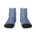 thumbnail image 7 of Women Men Athletic Socks Navy Digital Blue Camouflage Cushioned Quarter Ankle Socks, 7 of 7