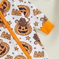 thumbnail image 6 of XIYNBAOK Newborn Overalls Newborn Halloween Outfit Girl New Born Christmas Baby Girl Outfit Little for Big Onesie Girls Clothes 18 Months Winter, Orange 0-3 Months, 6 of 7