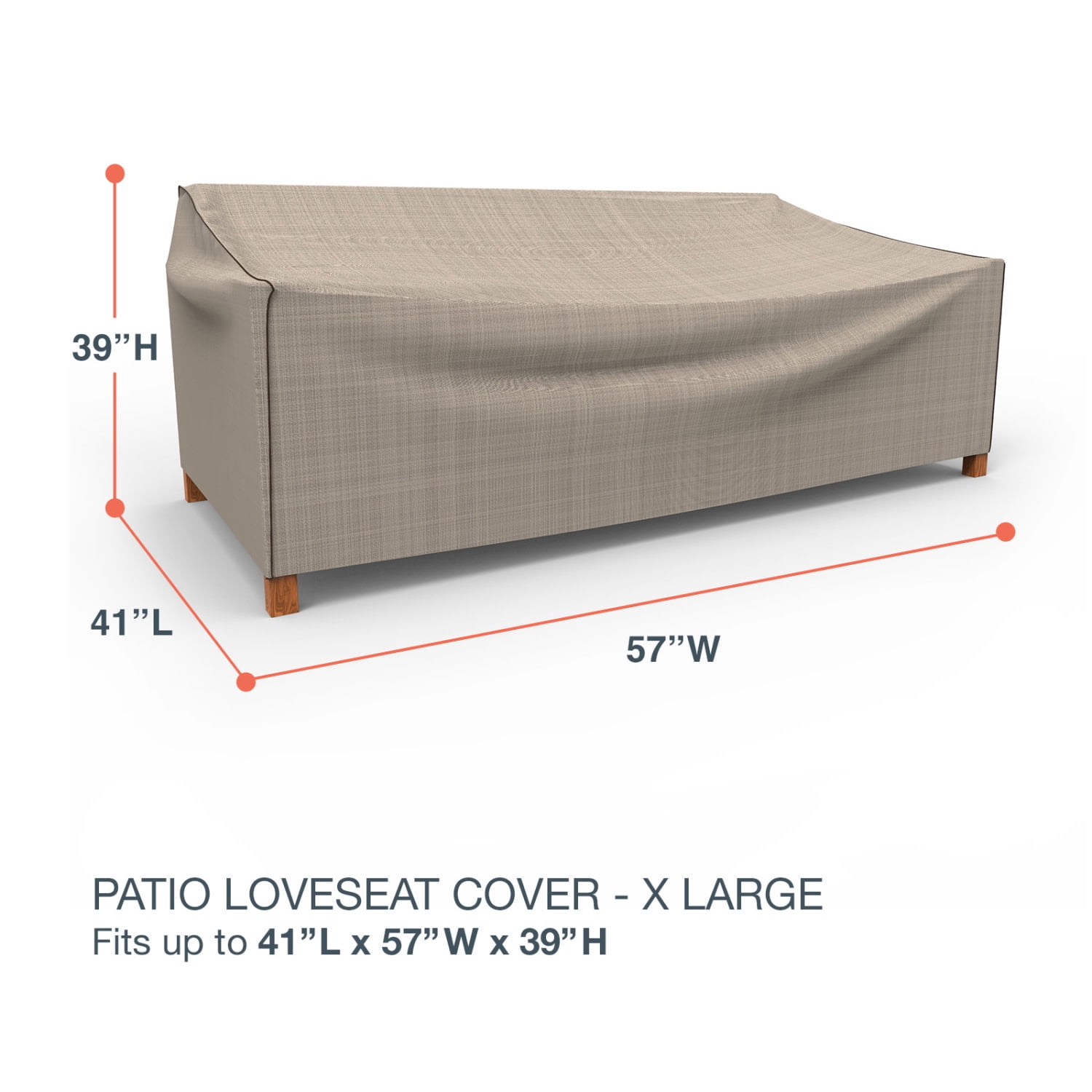Budge XLarge Black Ivory Patio Loveseat Cover, StormBlock™ Mojave