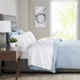 thumbnail image 2 of Madison Park Cotton Polyester Cross Weave Sateen Sheet Set in White, 2 of 7