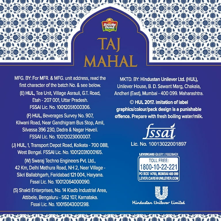Taj Mahal South Tea 500 g Pack, Rich and Flavourful Chai - Premium