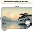 thumbnail image 3 of Peel and Stick Wallpaper Canvas Intricate Landscape Mechanical Birds Mountains Lake Birds Sunset Sky Modern Art Wall Mural Decor Self Adhesive and Removable 100in x 144in, 3 of 7