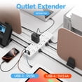thumbnail image 4 of Power Strip Solidock Flat Plug, 20 salidas, 6 puertos USB, cable de 3 m, 4 of 9