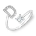 thumbnail image 1 of Anillo Ajustable Letra D Incial Plata Fina .925 Joyería, 1 of 4