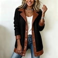 thumbnail image 2 of SEMPAI Women Soft Jacket Winter Warm Lapel Button down Coat Open Front Casual Long Sleeve Outerwear with Pockets Loose Outdoor Travel Wear Black L, 2 of 7