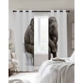 thumbnail image 3 of Funny Elephants Blackout Curtains 39 Inches Long, Cute Art Fun Lovely Animals on Toilets Thermal Insulated Black Out Curtains, Short Darkening Window Curtain for Cafe Bedroom 27.5"x39" 2 Panels, 3 of 9