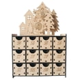 thumbnail image 1 of Calendario de Adviento navideño con 25 cajones, cuenta atrás de chocolate para Navidad, regalo de Navidad de Adviento de madera recargable para niños, 1 of 5