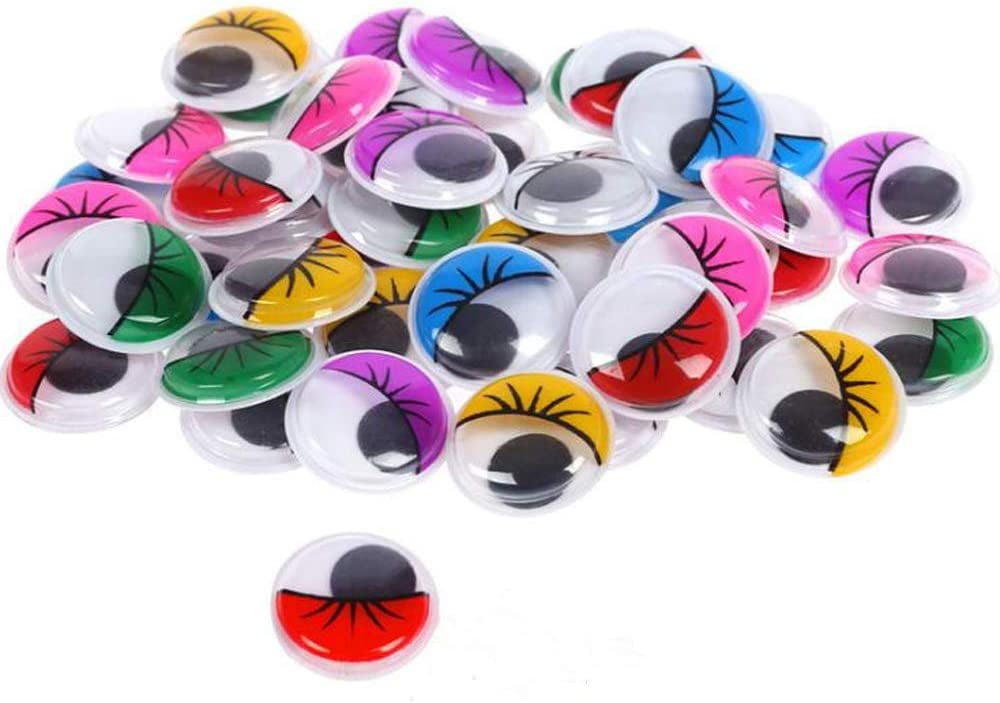 240Pcs 15mm Wiggle Eyes Multi Color Google Eyes with Self- Adhesive Eyelash Googly Eyes
